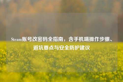 Steam账号改密码全指南，含手机端操作步骤、避坑要点与安全防护建议
