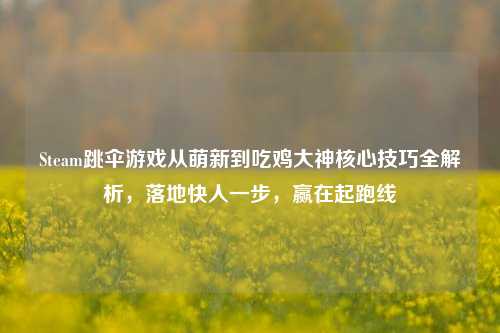 Steam跳伞游戏从萌新到吃鸡大神核心技巧全解析，落地快人一步，赢在起跑线