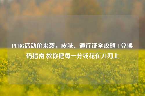 PUBG活动价来袭，皮肤、通行证全攻略+兑换码指南 教你把每一分钱花在刀刃上