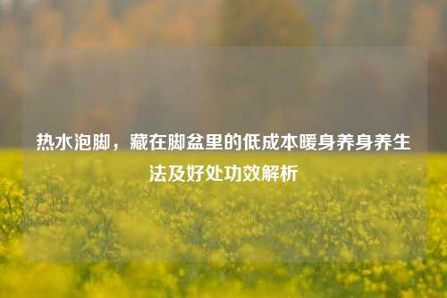 热水泡脚,藏在脚盆里的低成本暖身养身养生法及好处功效解析