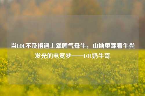 当LOL不及格遇上犟脾气母牛，山坳里踩着牛粪发光的电竞梦——LOL奶牛哥