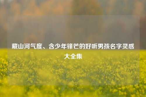 藏山河气度、含少年锋芒的好听男孩名字灵感大全集