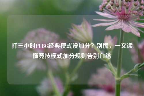 打三小时PUBG经典模式没加分?别慌,一文读懂竞技模式加分规则告别白给