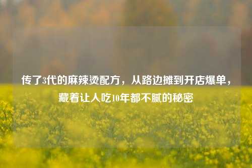 传了3代的麻辣烫配方，从路边摊到开店爆单，藏着让人吃10年都不腻的秘密