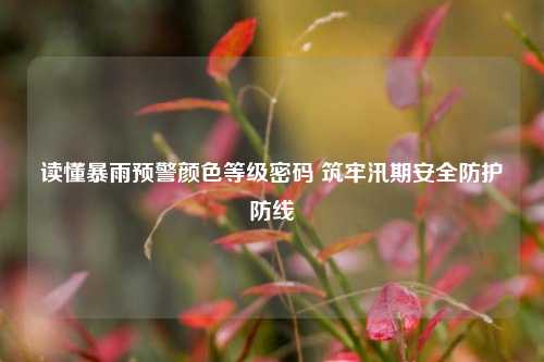 读懂暴雨预警颜色等级密码 筑牢汛期安全防护防线