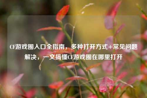 CF游戏圈入口全指南,多种打开方式+常见问题解决,一文搞懂CF游戏圈在哪里打开