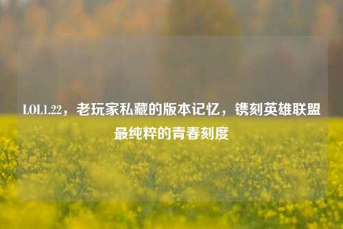 LOL1.22,老玩家私藏的版本记忆,镌刻英雄联盟最纯粹的青春刻度