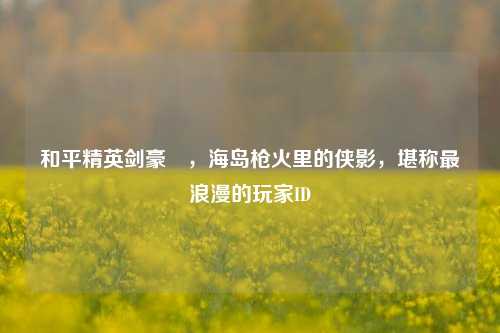 和平精英剑豪乀,海岛枪火里的侠影,堪称最浪漫的玩家ID