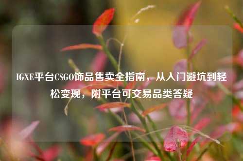 IGXE平台CSGO饰品售卖全指南，从入门避坑到轻松变现，附平台可交易品类答疑