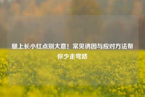 腿上长小红点别大意！常见诱因与应对方法帮你少走弯路
