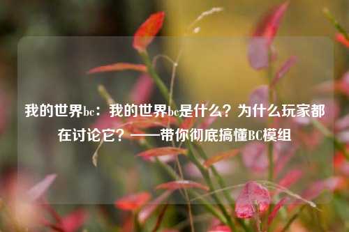 我的世界bc：我的世界bc是什么？为什么玩家都在讨论它？——带你彻底搞懂BC模组