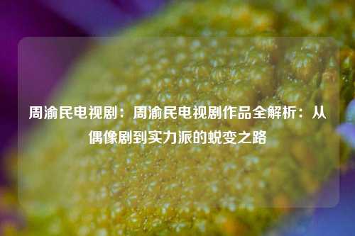 周渝民电视剧：周渝民电视剧作品全解析：从偶像剧到实力派的蜕变之路