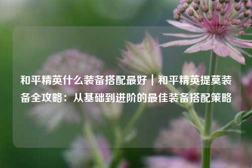 和平精英什么装备搭配最好｜和平精英提莫装备全攻略：从基础到进阶的最佳装备搭配策略