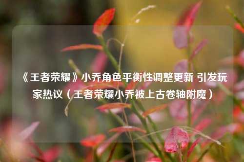 《王者荣耀》小乔角色平衡性调整更新 引发玩家热议（王者荣耀小乔被上古卷轴附魔）