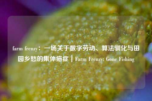 farm frenzy:一场关于数字劳动、算法驯化与田园乡愁的集体癔症|Farm Frenzy: Gone Fishing