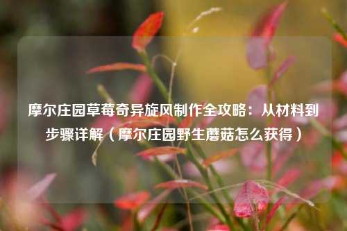 摩尔庄园草莓奇异旋风制作全攻略：从材料到步骤详解（摩尔庄园野生蘑菇怎么获得）